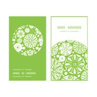 Vector abstract green and white circles vertical round frame pattern N3