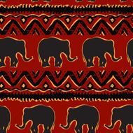 Ethnic tribal Seamless Pattern with elephants N2