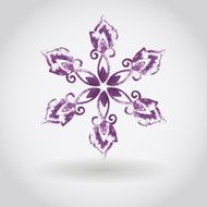 Vector Watercolor Snowflake N4