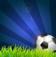 Soccer ball on grass sport background