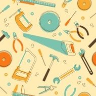 Seamless background with hand tools N2
