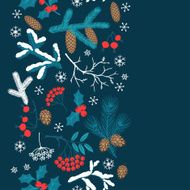Merry Christmas seamless pattern with winter branches