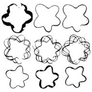 Set of grunge flower shapes Design elements Vector watercolor N5