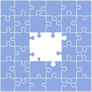 Puzzle illustration with blank spaces vector