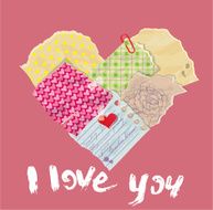 Scrapbooking Heart is made of Vintage Old Paper pieces