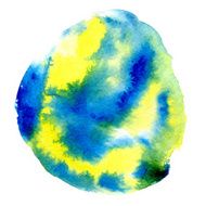 Yellow and blue watercolor vector spot