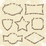 Set of retro style grunge frames Vector
