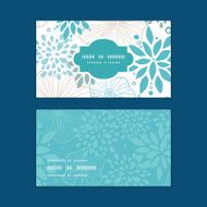 Vector blue and gray plants horizontal frame pattern business cards