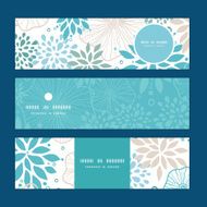 Vector blue and gray plants horizontal banners set pattern background N2