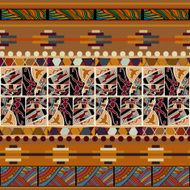 African seamless texture with animals