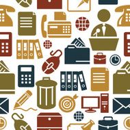 Office Icons in Seamless Background
