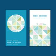Vector colorful pastel triangle texture vertical round frame pattern business