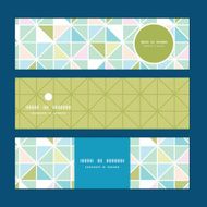 Vector colorful pastel triangle texture horizontal banners set pattern background N2
