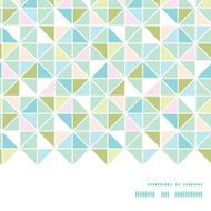 Vector colorful pastel triangle texture horizontal frame seamless pattern background