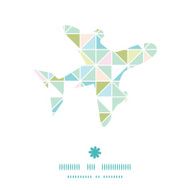 Vector colorful pastel triangle texture airplane silhouette pattern frame N2