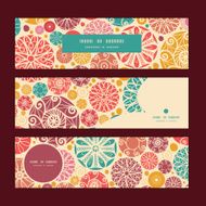 Vector abstract decorative circles horizontal banners set pattern background