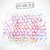 Grunge vector hexagons net N2