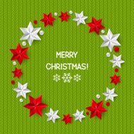 Xmas starry decorations on knitted background N4