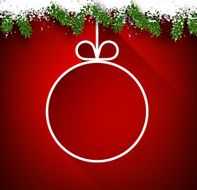 Christmas paper ball on red background N2