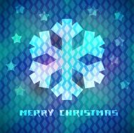 Christmas card with sparkling snowflake