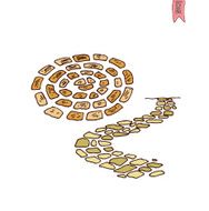stone road in the garden Walkway brick vector illustration