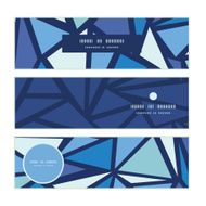 Vector abstract ice chrystals horizontal banners set pattern background N2
