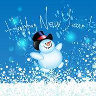 Christmas card Happy snowman N3