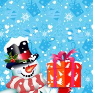 Christmas card Happy snowman N4