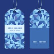Vector blue triangle texture vertical stripe frame pattern tags set N2