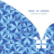 Vector blue triangle texture Christmas gift box silhouette pattern frame N2