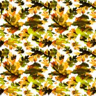 Seamless texture with colored watercolor maple leaves N24
