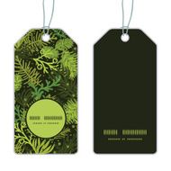 Vector evergreen christmas tree vertical round frame pattern tags set N2