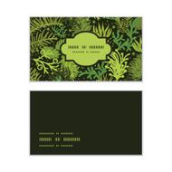 Vector evergreen christmas tree horizontal frame pattern business cards set