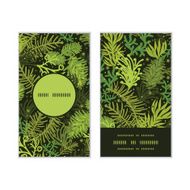 Vector evergreen christmas tree vertical round frame pattern business cards