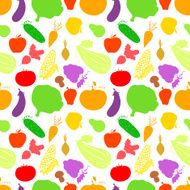 Vegetables seamless pattern vector light background with colorful vegetables