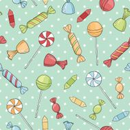 seamless vector pattern with candies N2