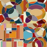 Set of color seamless geometric texture