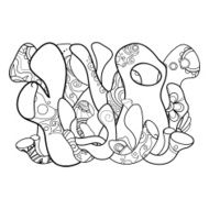 Vector Hand Drawn Floral Abstraction N2