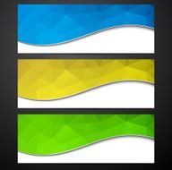 Set of colorful paper banners N3