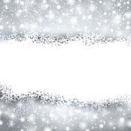 Silver christmas background with snow