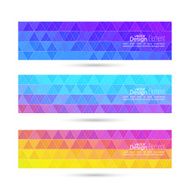 Set of vector banners with triangles and polygon mesh N8