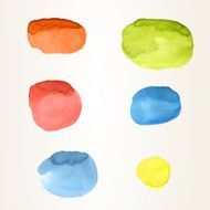 Vector set of colorful watercolor spot
