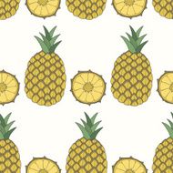 Seamless pattern of pineapples fruit background