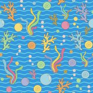 Vector abstract sea algae pattern