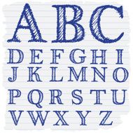 Hand drawn decorative english alphabet letters N3