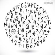 Grunge Hand Made Vector Font N6