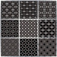 Metal netting seamless patterns set