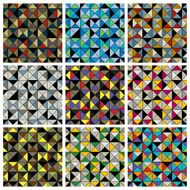 Geometric tiles seamless patterns set