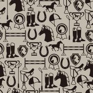 Seamless pattern with horse equipment in flat style N2
