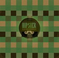 Hipster lumberjack print plaid or Flannel pattern green and beige N2